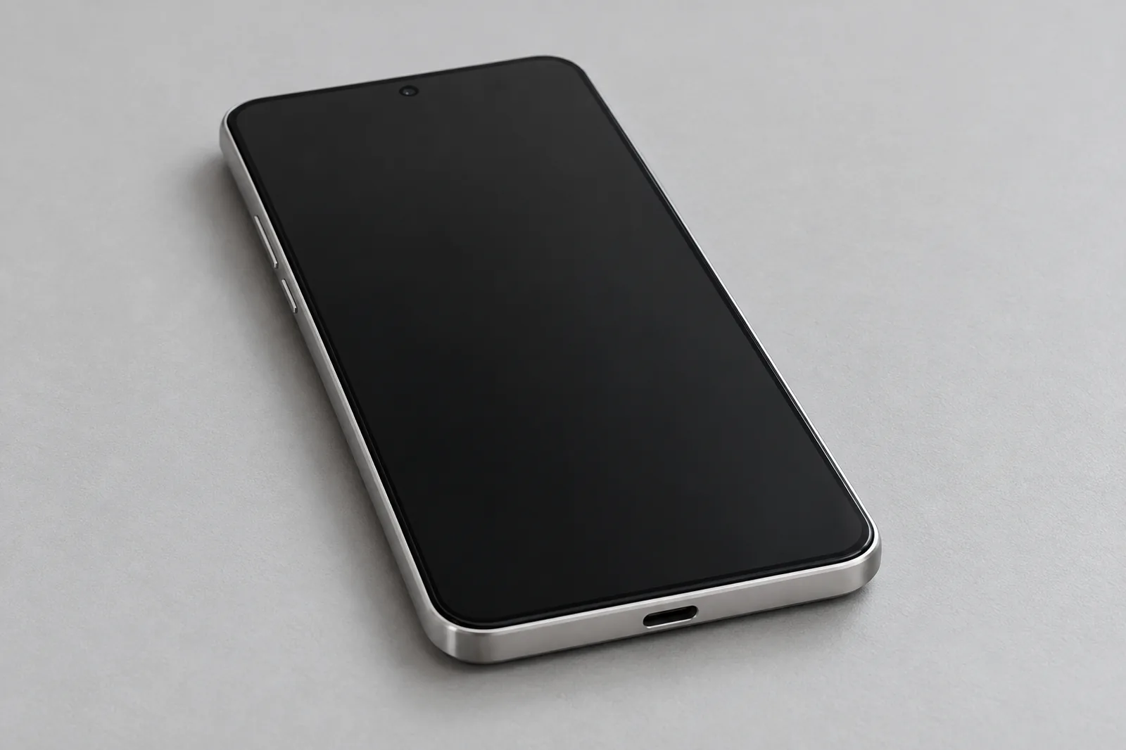Example of a generic Android phone with a centered punch-hole and a single USB-C port.