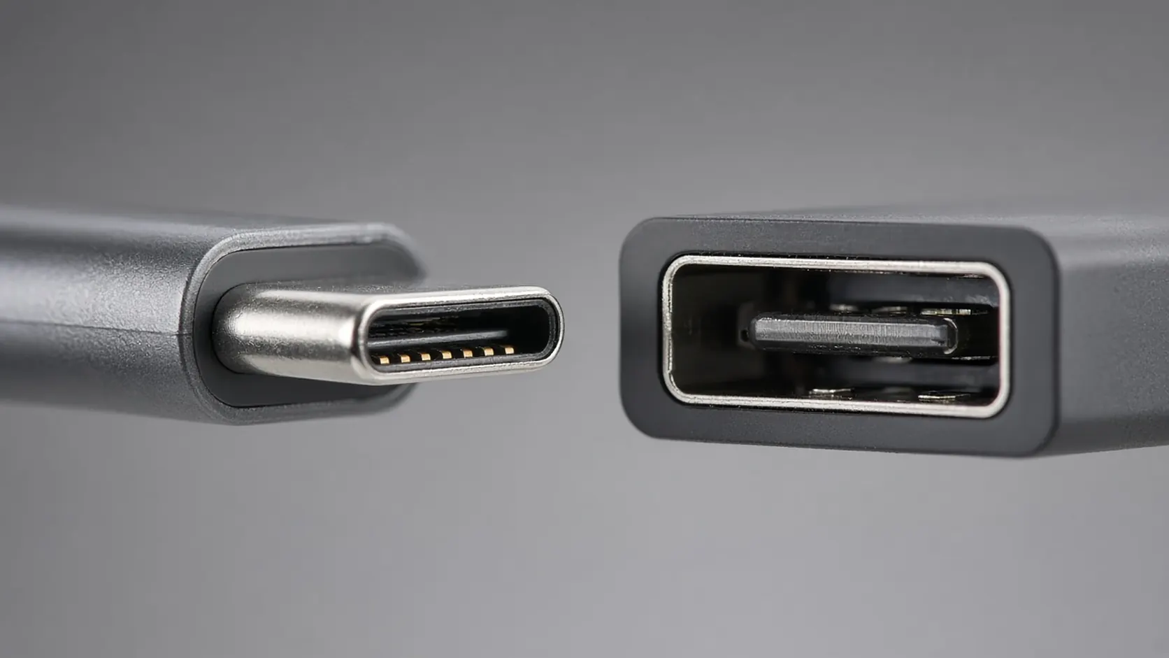USB-C plug facing a USB-C receptacle